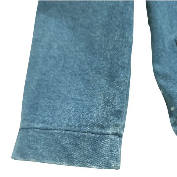 VINTAGE TUXEDO JEAN JACKET by Explosive Crystal Adorned Collar Size Large - Picture 10 of 10